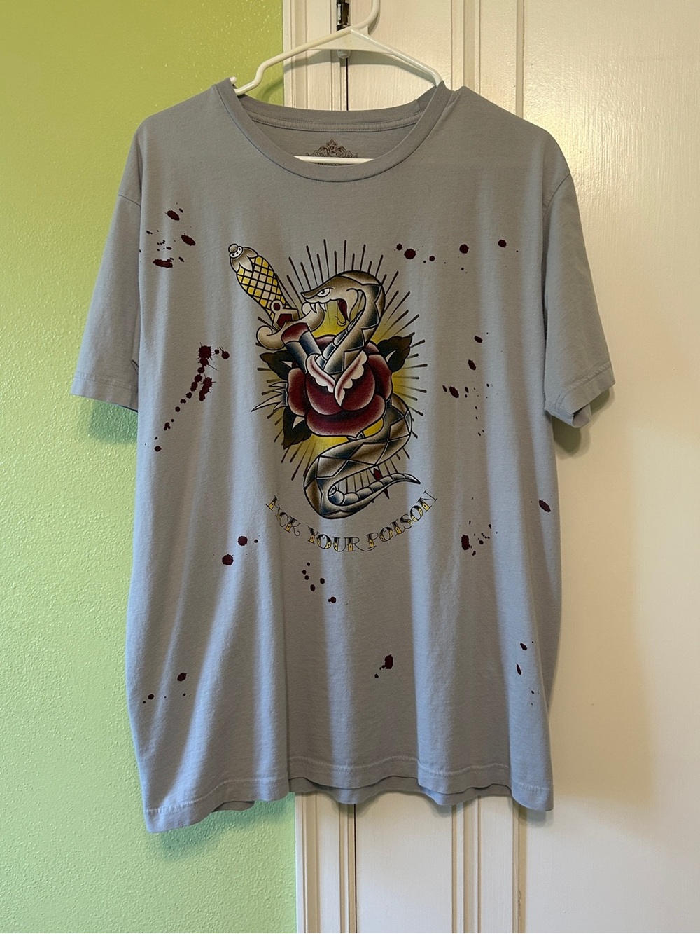 Graphic Snake & Rose Short-Sleeve Tee